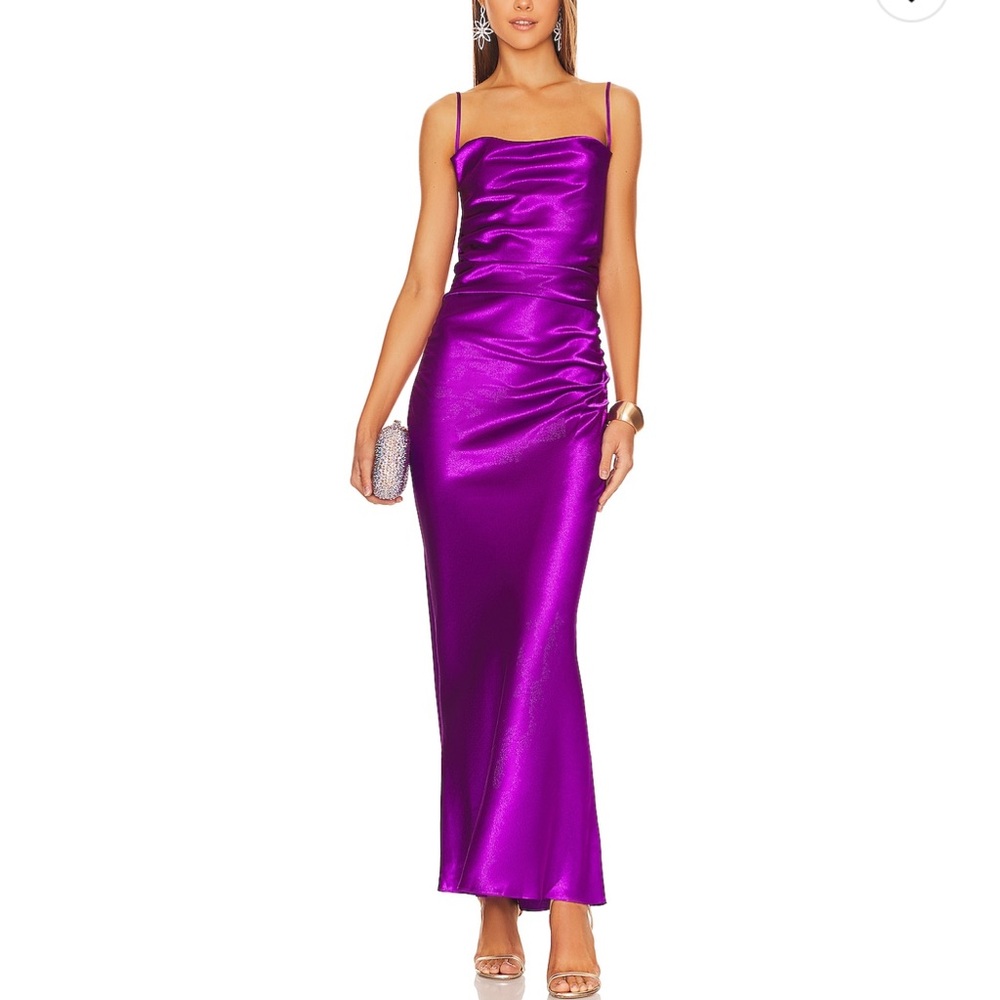 superdown Purple Satin Maxi Dress